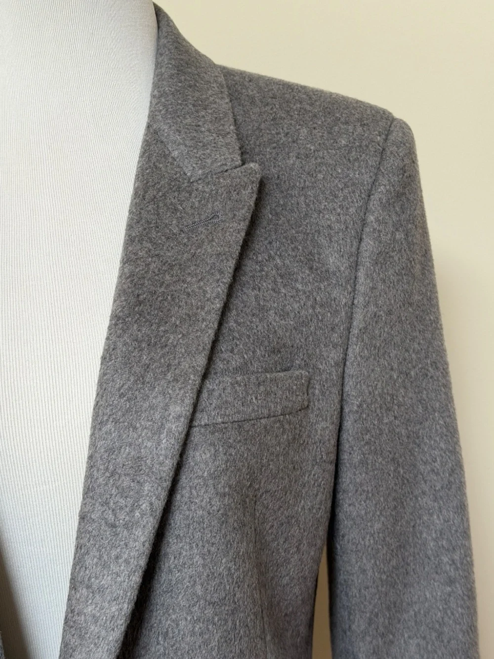 Saint Laurent YSL Gray Cashmere Wool Flannel Silk Lined Blazer Jacket